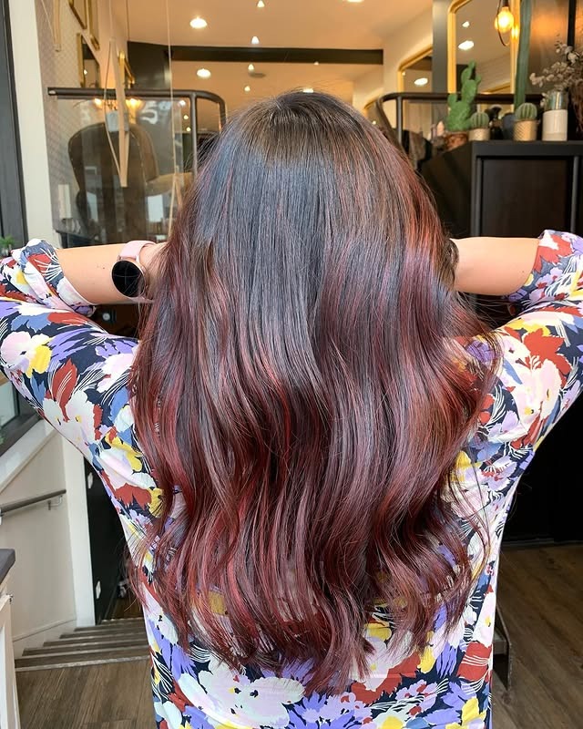 2. Smoked Black Cherry Balayage - Black Cherry Hair Color