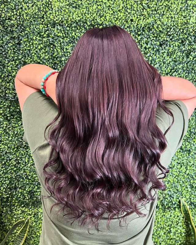 4. Cool-Toned Black Cherry Gloss - Black Cherry Hair Color