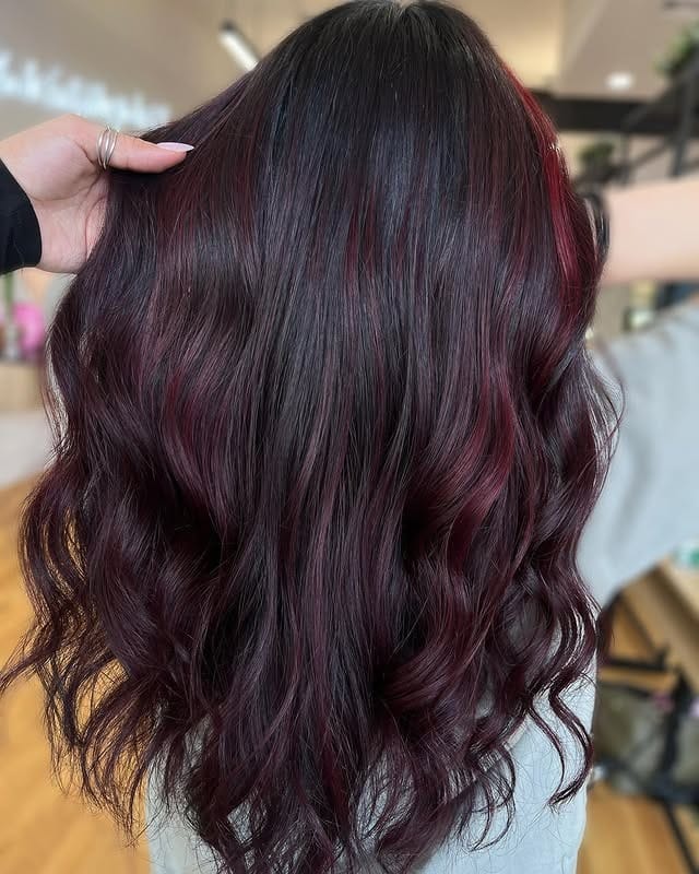 20. Deep Black Cherry Dimensional Waves - Black Cherry Hair Color