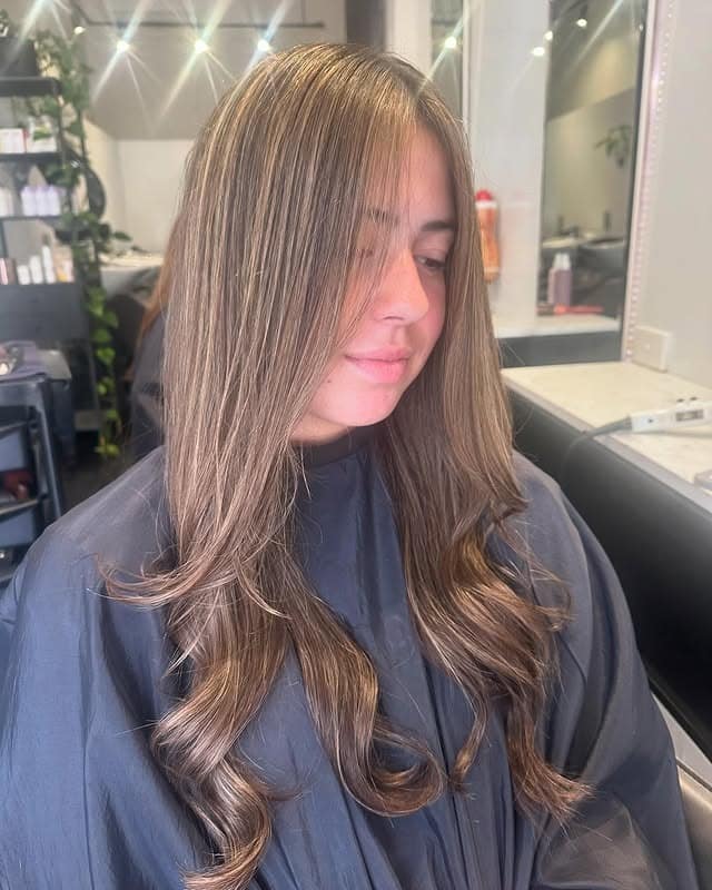 17. Soft Brown Waves with Balanced Highlight Flow - Brown Hair with Highlights