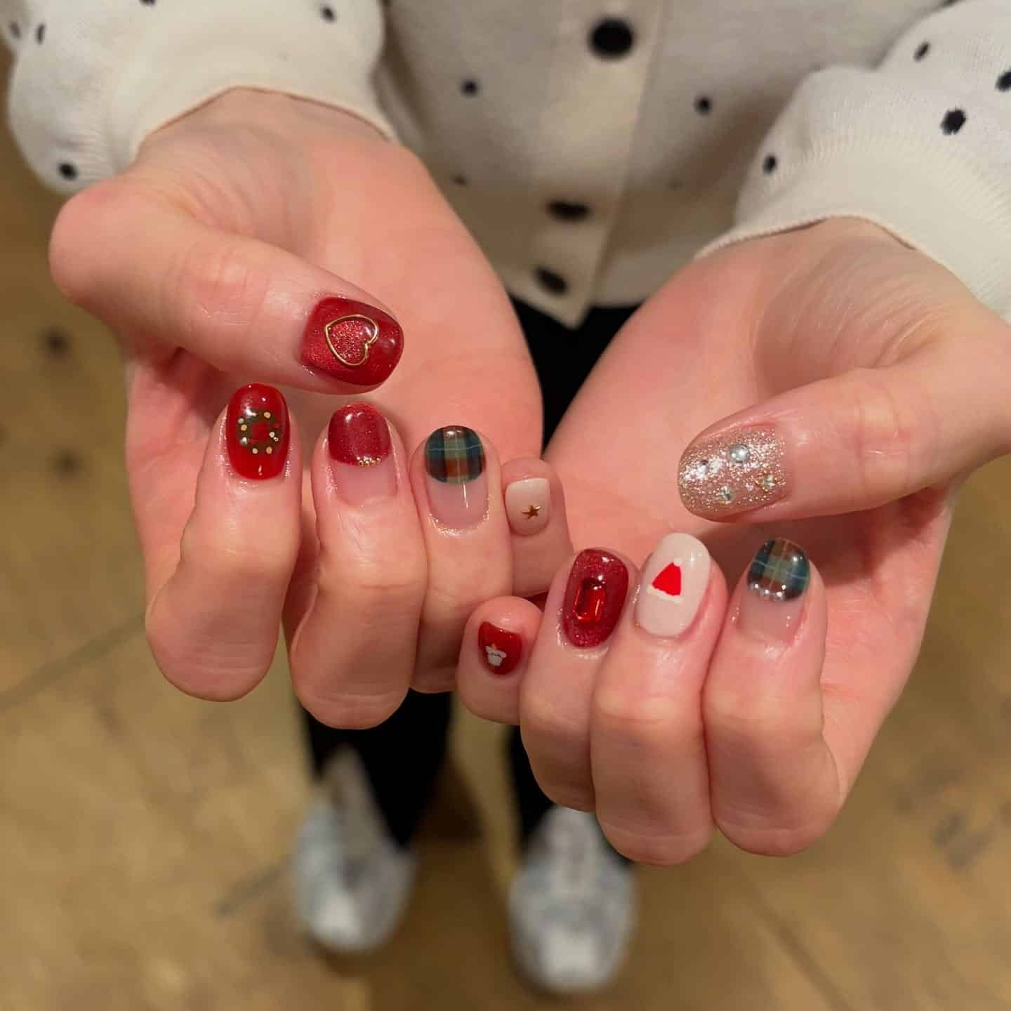 8. Classic Red with Micro Details - minimal nail ideas