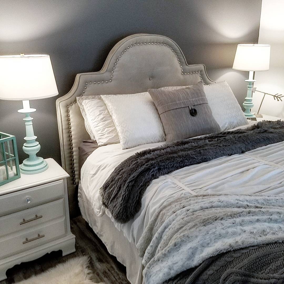 14. Classic Gray with Soft Blue Accents - gray wall bedroom ideas