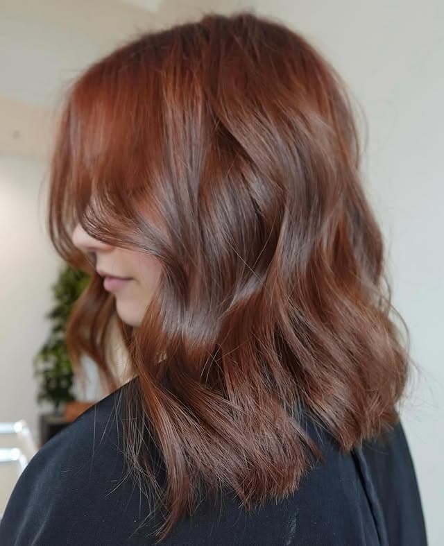 5. Classic Shoulder-Length Cut with Rich Chestnut Auburn - Auburn Hair Color
