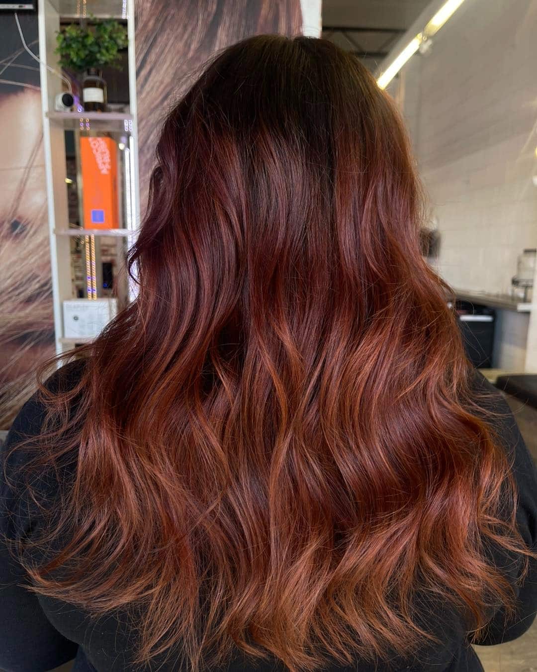 20. Dimensional Long Layers in Dark Auburn - Auburn Hair Color
