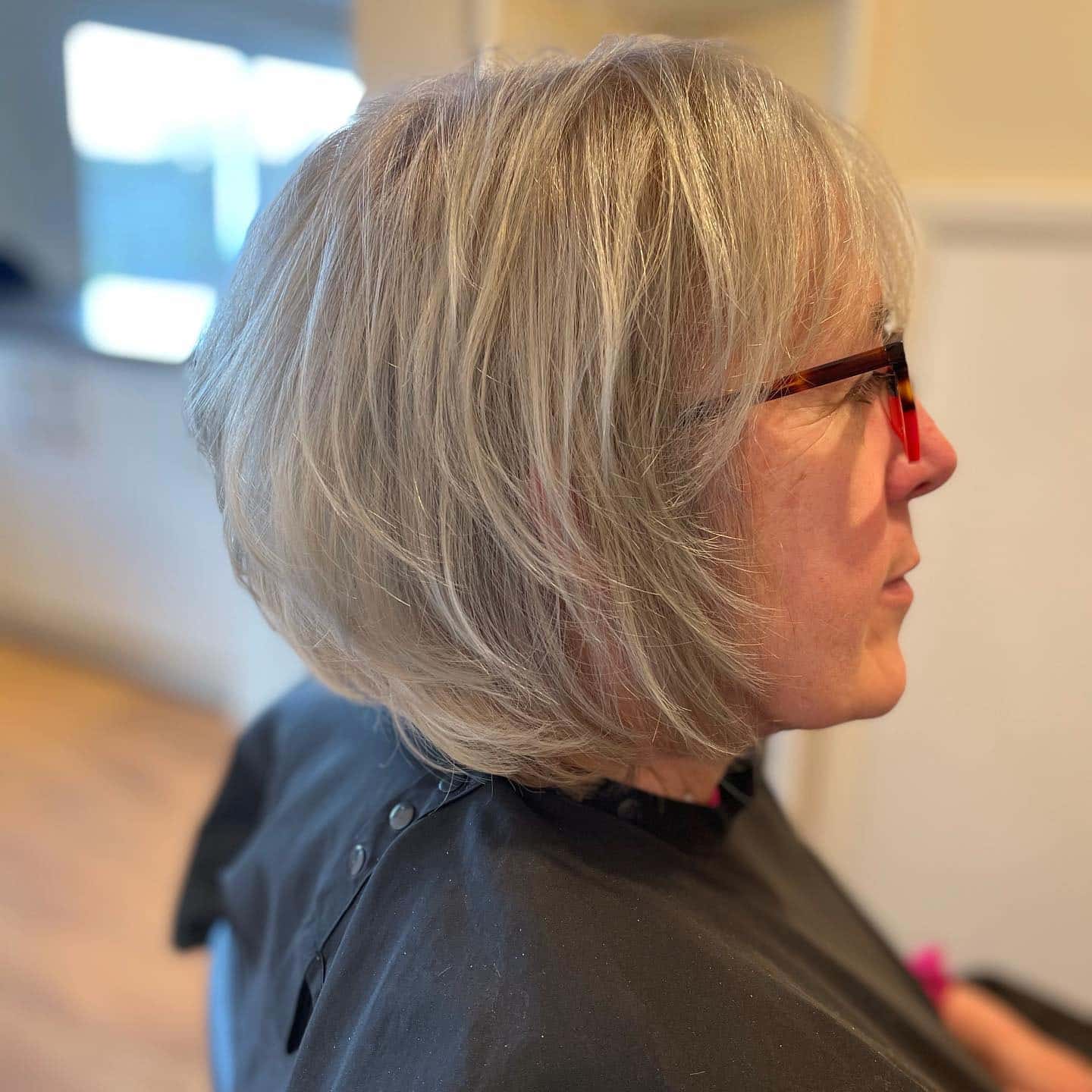 3. Feathered Choppy Bob in Soft Silver Gray - Choppy Bob Hairstyles