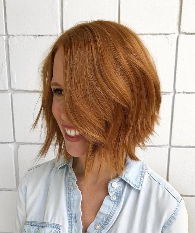 11. Textured Choppy Bob in Soft Copper - Choppy Bob Hairstyles