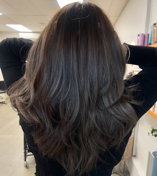 12. Dimensional Dark Brunette Layers - Dark Hair Color