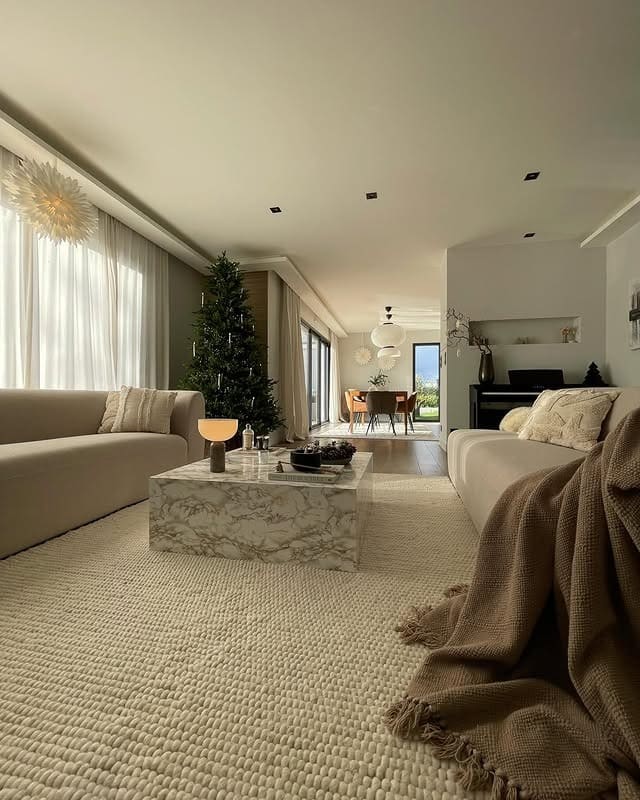 6. Minimal Modern Christmas Living Room - christmas living room decor ideas