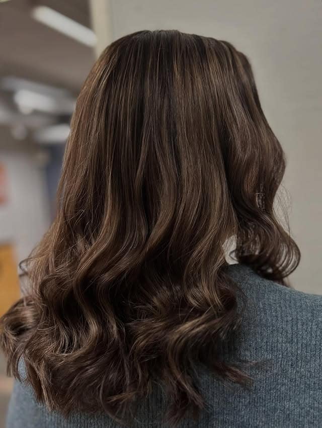 9. Dark Brown Shoulder-Length Cut with Face-Framing Highlights - Dark Brown Hair with Highlights