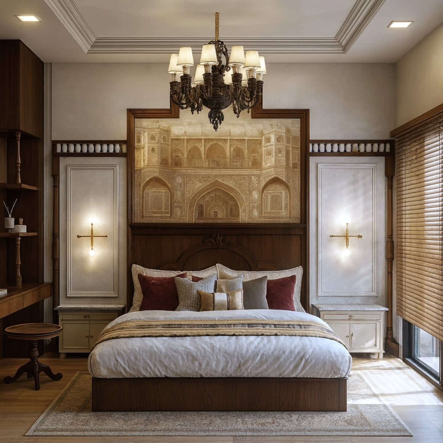 6. Refined Old-World Luxury Bedroom in Walnut and Warm Neutrals - european style bedroom ideas