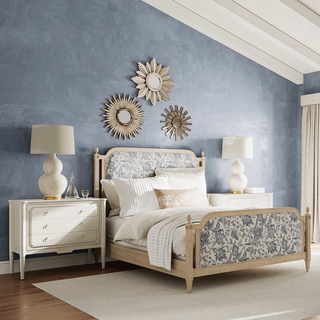 9. French Provincial Bedroom in Powder Blue and Antique White - european style bedroom ideas
