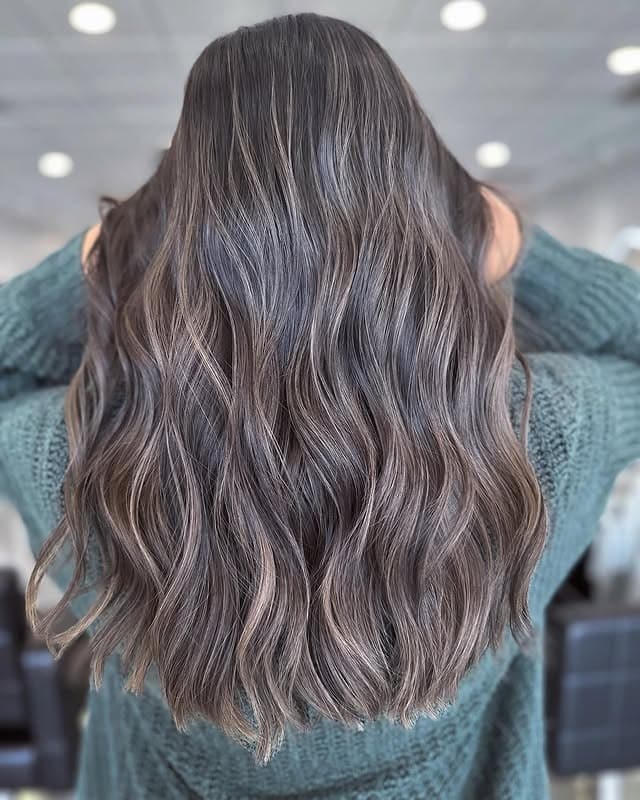 2. Natural Ash Brown Beach Waves - Ash Brown Hair Color