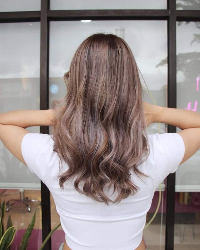 13. Ash Brown Balayage with Loose Waves - Ash Brown Hair Color