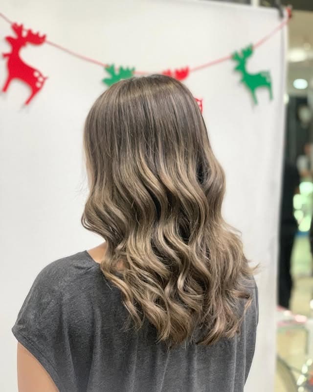 17. Ash Brown Shoulder-Length Curl Finish - Ash Brown Hair Color