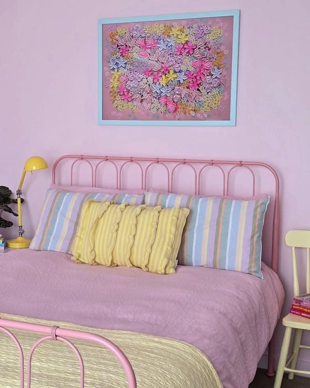20. Lavender and Butter Yellow Pastel Bedroom - pastel bedroom ideas