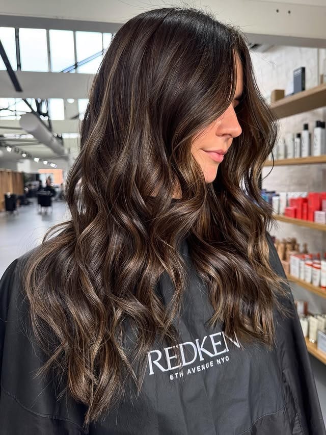 5. Soft Beach Waves with Neutral Brown Balayage - Medium Brown Hair with Highlights