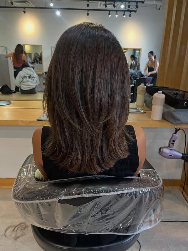 12. Shoulder-Length Layered Cut with Subtle Brown Dimension - Medium Brown Hair with Highlights