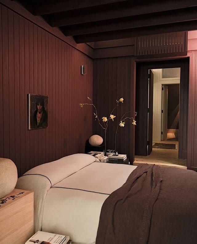 4. Textured Burgundy in a Contemporary Retreat - burgundy bedroom ideas