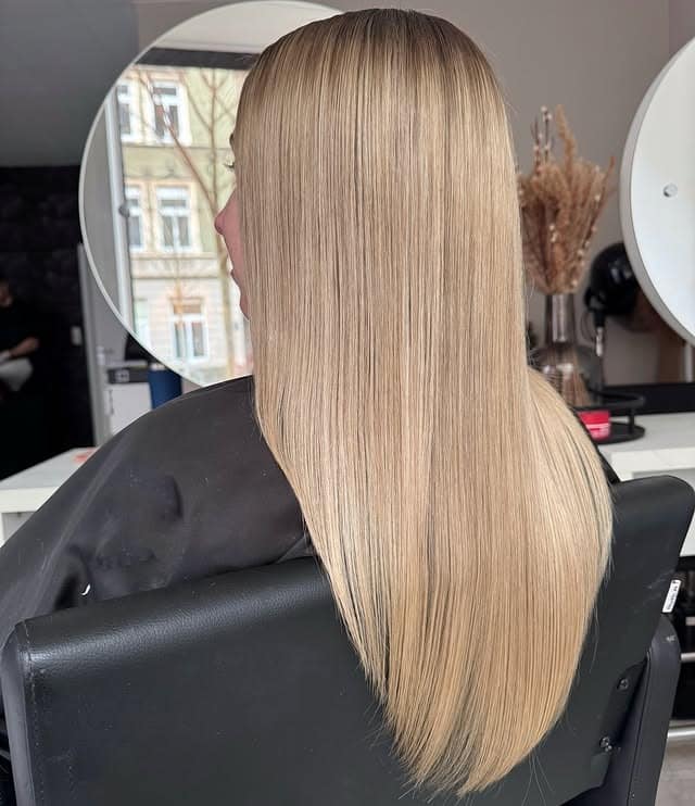 10. Ultra-Smooth Straight Vanilla Blonde - Straight Hairstyles