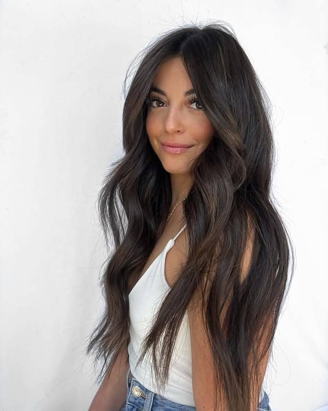 11. Deep Espresso Waves with Soft Layers - Fall Hair Colors