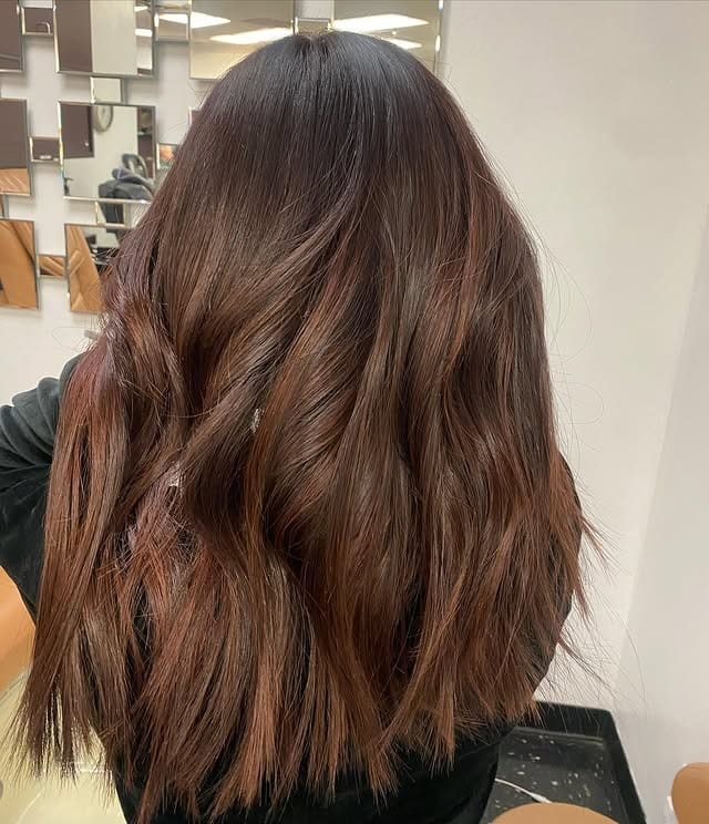 18. Chocolate Brown Layers with Natural Texture - Fall Hair Colors
