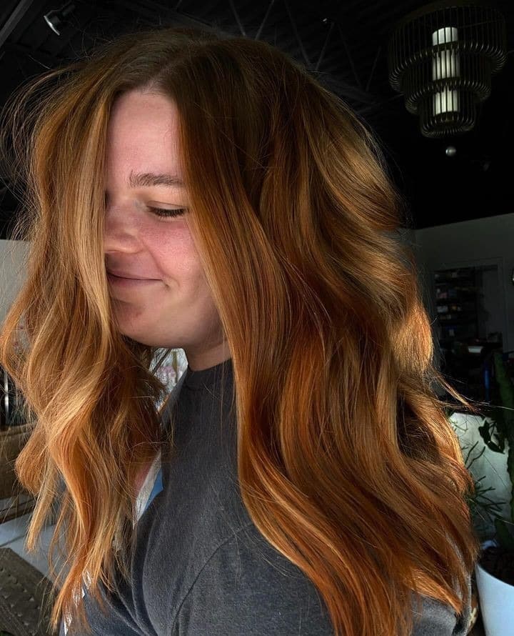 22. Warm Copper Waves with Natural Brightness - Fall Hair Colors