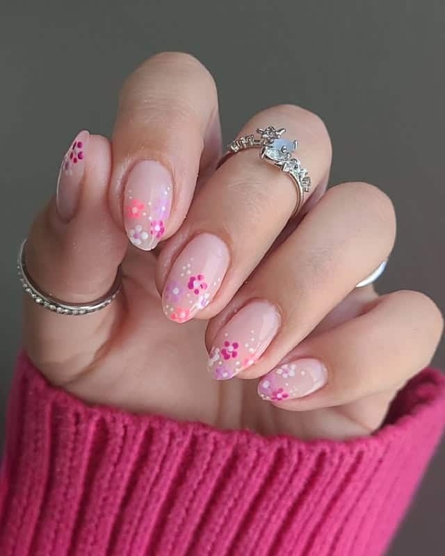 1. Soft Pink Blossom Almond Nails - pink spring nail ideas