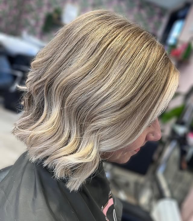 12. Silver Blonde Wavy Bob with Clean Dimension - Wavy Bob Hair