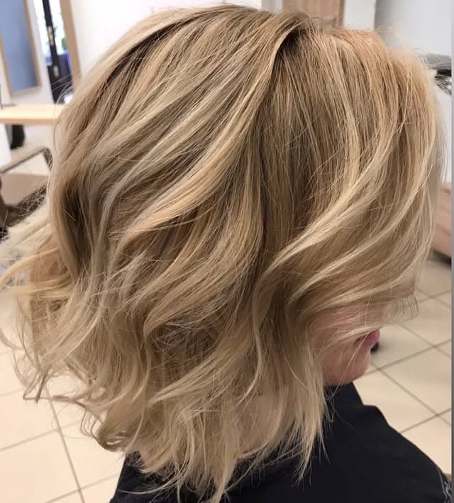 17. Light Beige Blonde Wavy Bob with Airy Finish - Wavy Bob Hair