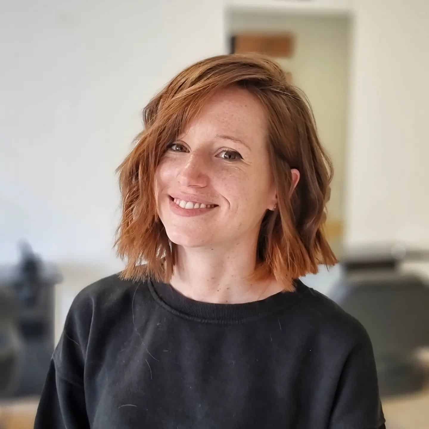 22. Warm Copper Wavy Bob with Relaxed Texture - Wavy Bob Hair