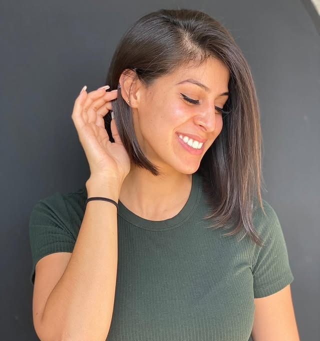 4. Minimalist Asymmetrical Bob in Cool Ash Brown - Asymmetrical Hairstyles