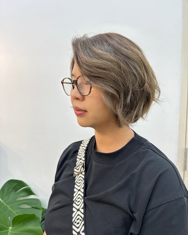 22. Textured Asymmetrical Bob in Cool Taupe Brown - Asymmetrical Hairstyles