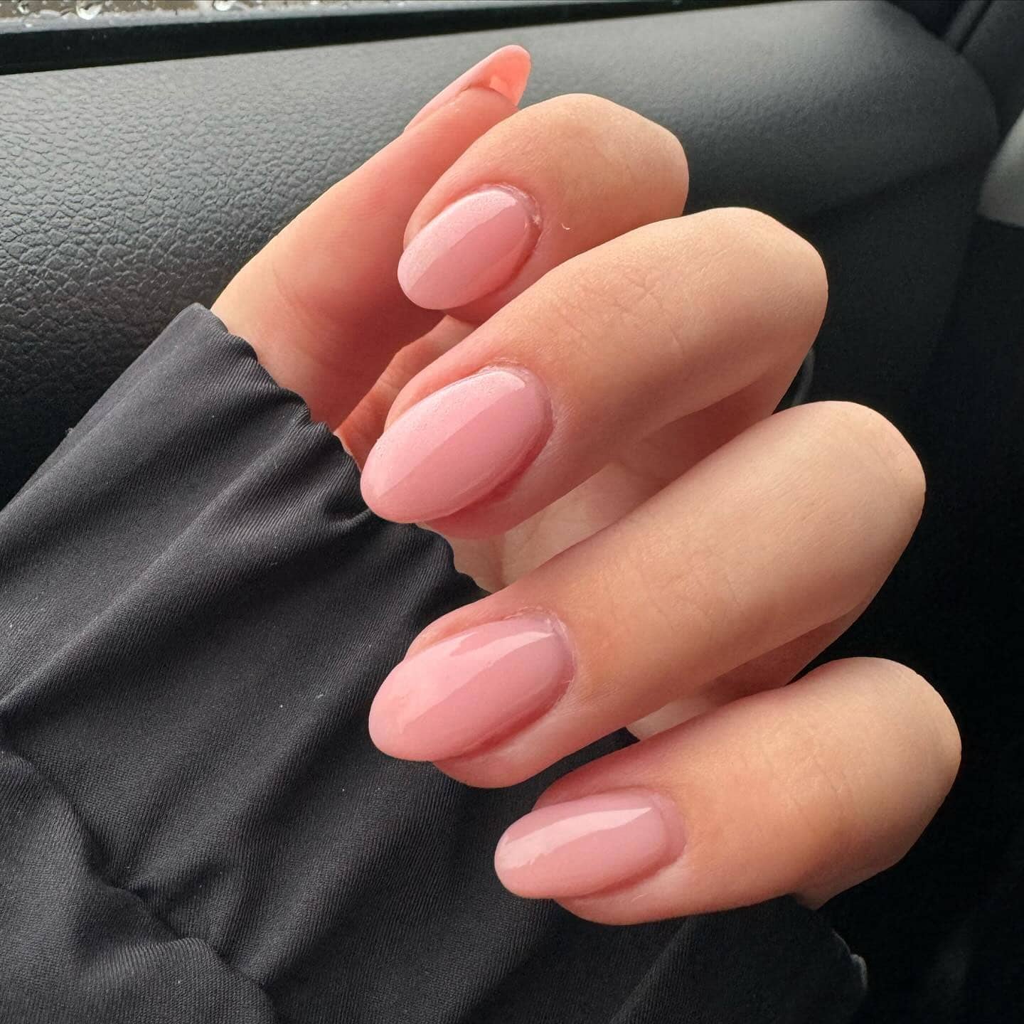 3. Sheer Pink Short Oval Nails - plain nail ideas