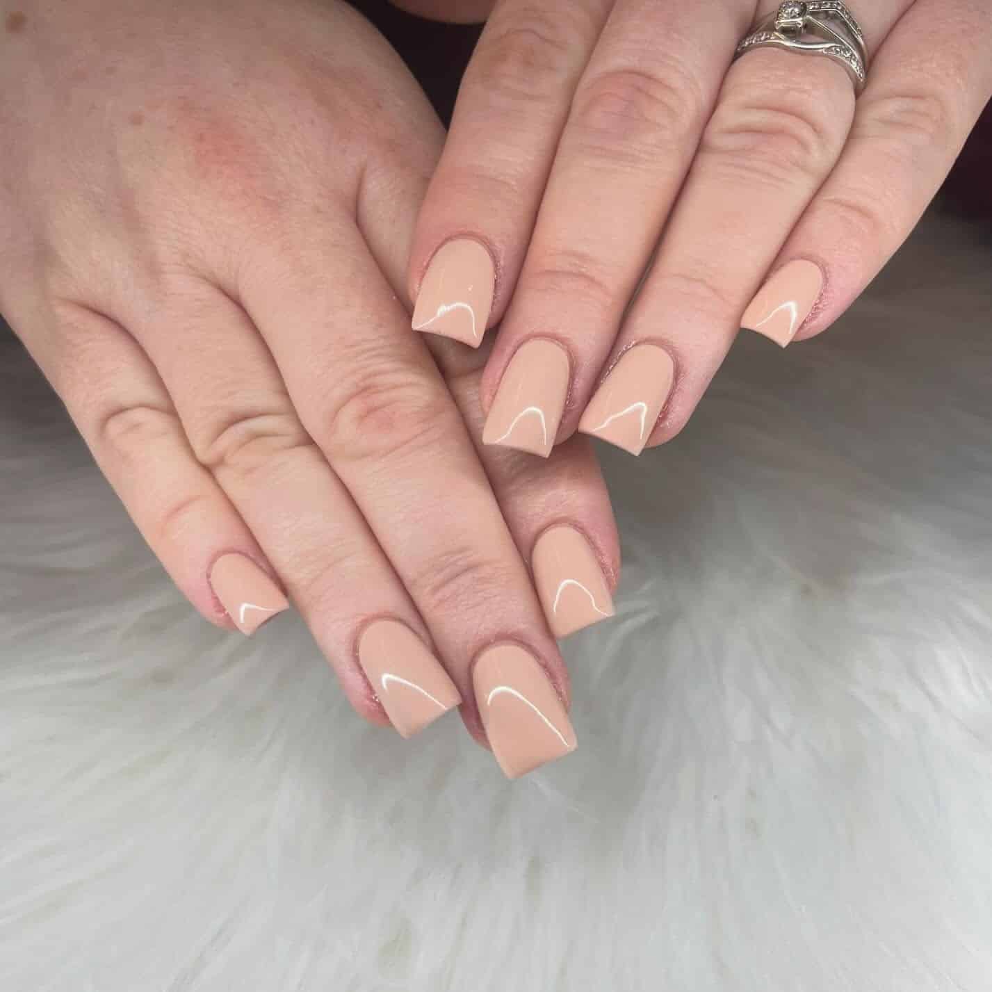 9. Barely There Pink Short Nails - plain nail ideas