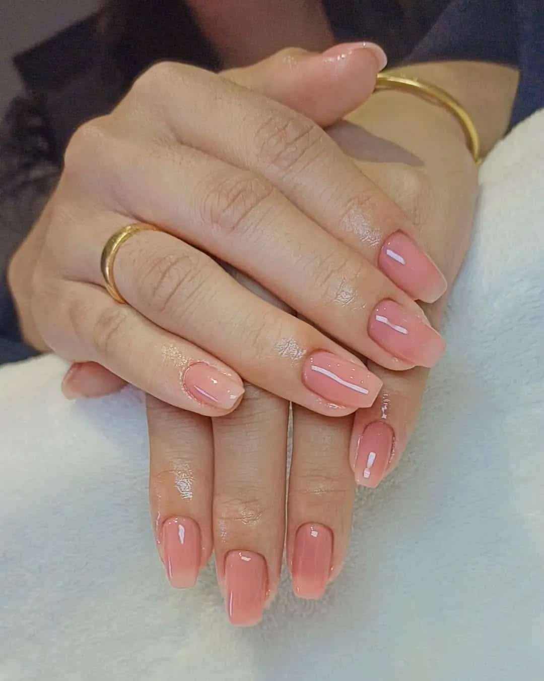 10. Creamy Nude Square Nails - plain nail ideas