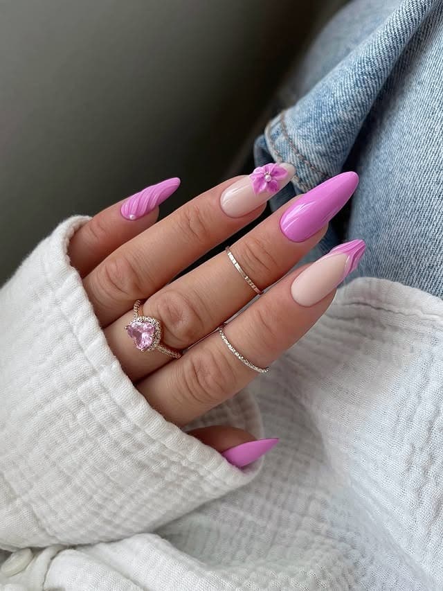 9. Soft Pink Short Nails with Bow Art - pretty pink nail ideas