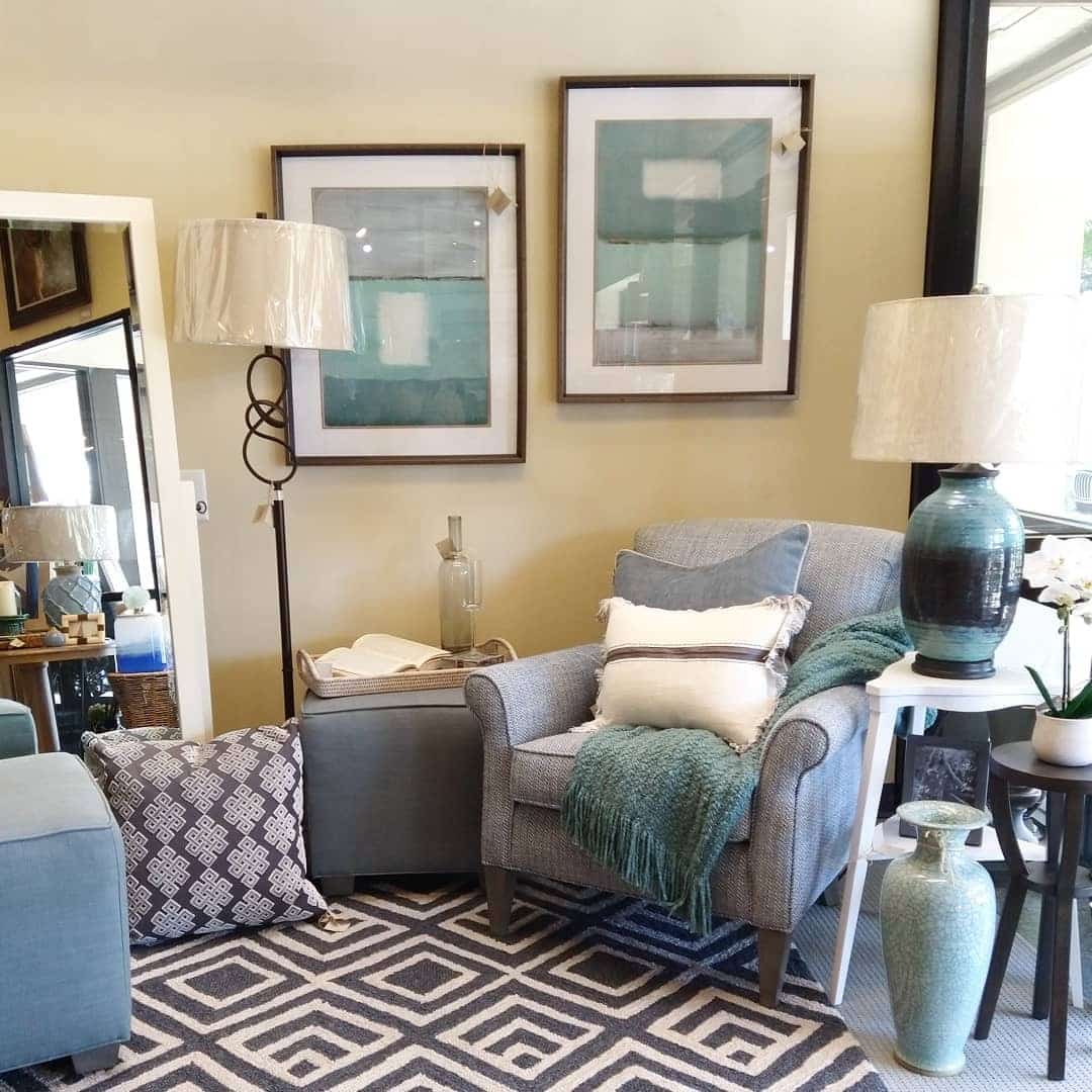 3. Cozy Gray Lounge with Teal Layered Textiles - gray and teal living room ideas