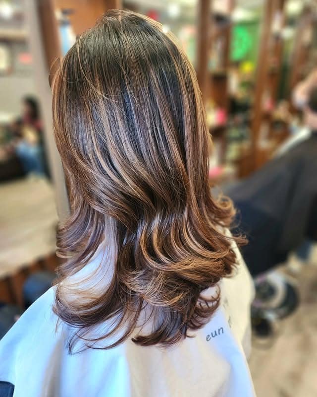 9. Soft Mocha Layers with Subtle Highlights - Highlights Hair Color