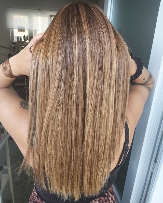 1. Soft Dimensional Bronde with Sleek Finish - Highlights Hair Color