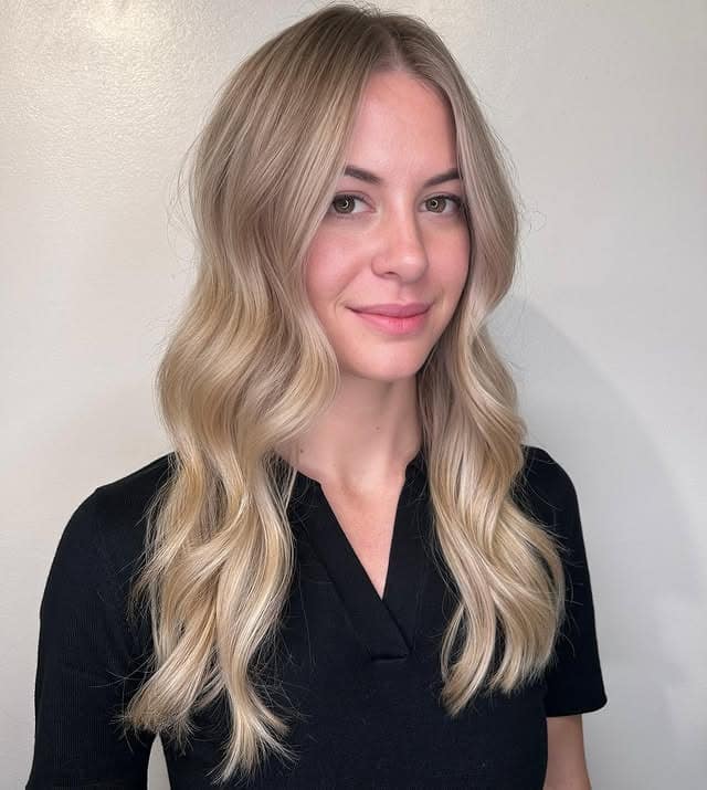 5. Creamy Blonde Melt with Face-Framing Layers - Highlights Hair Color