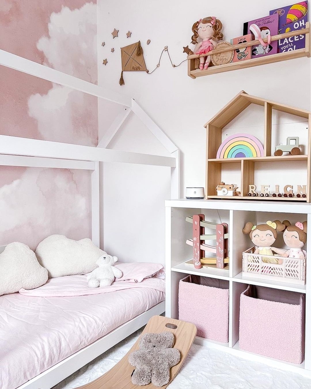 14. Playful Pink Children’s Bedroom - light pink bedroom ideas