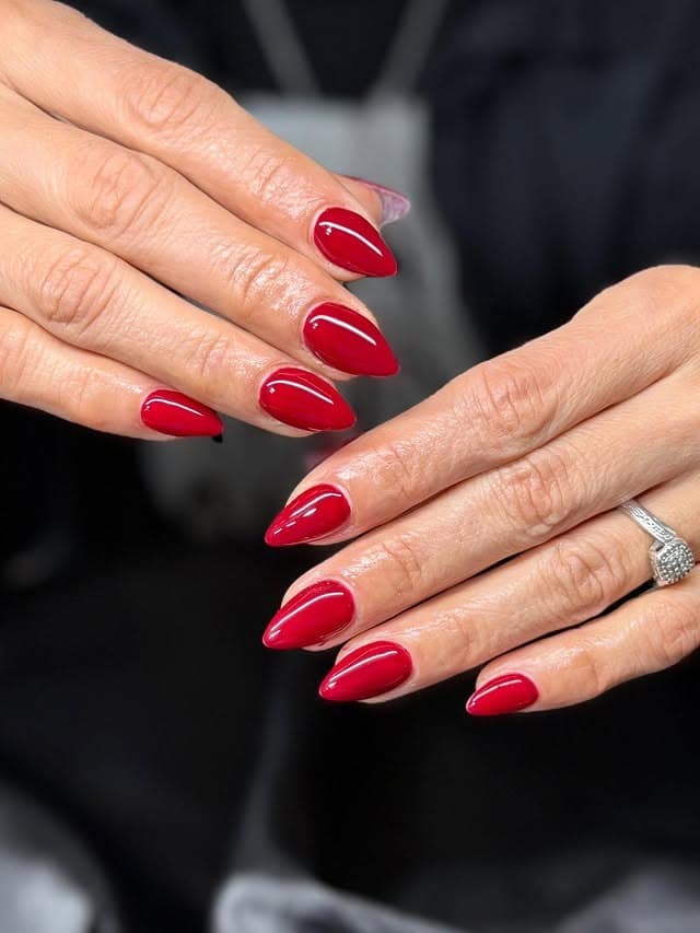 12. True Red Almond Classic Gloss - red almond nail ideas