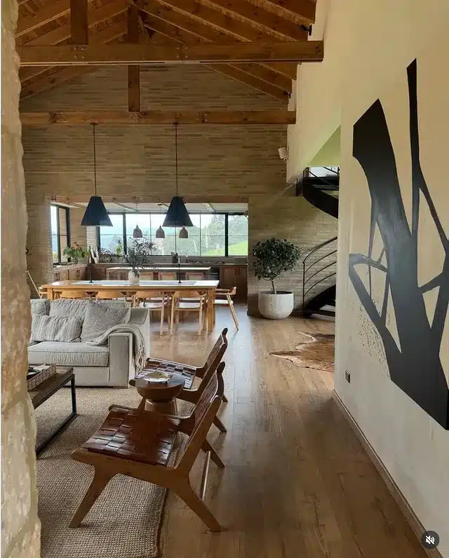 11. Warm Modern Loft Living & Dining in Natural Wood and Soft Neutrals - living room and kitchen ideas