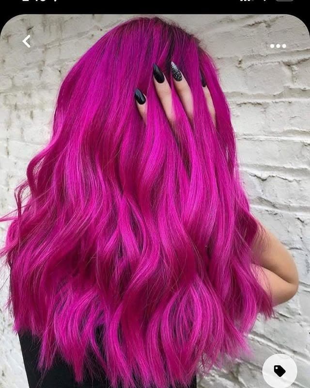 2. Vibrant Magenta Lengths with Soft Texture - Magenta Hair Color