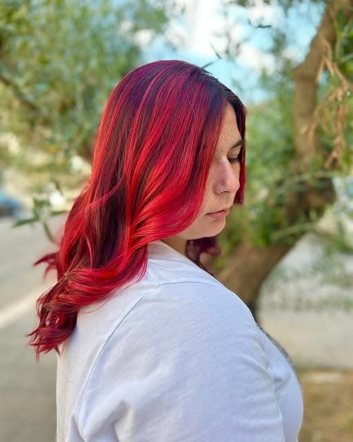 8. Cherry Magenta Blend with Loose Movement - Magenta Hair Color