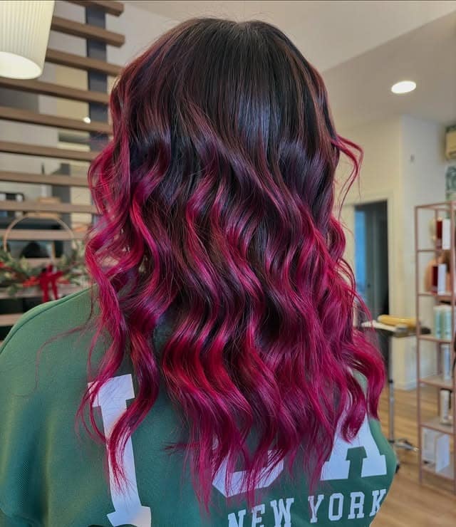 16. Shadow Root Magenta Waves with Dimension - Magenta Hair Color