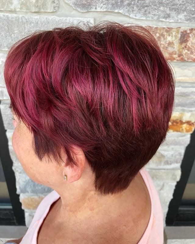 18. Short Textured Magenta Pixie Crop - Magenta Hair Color