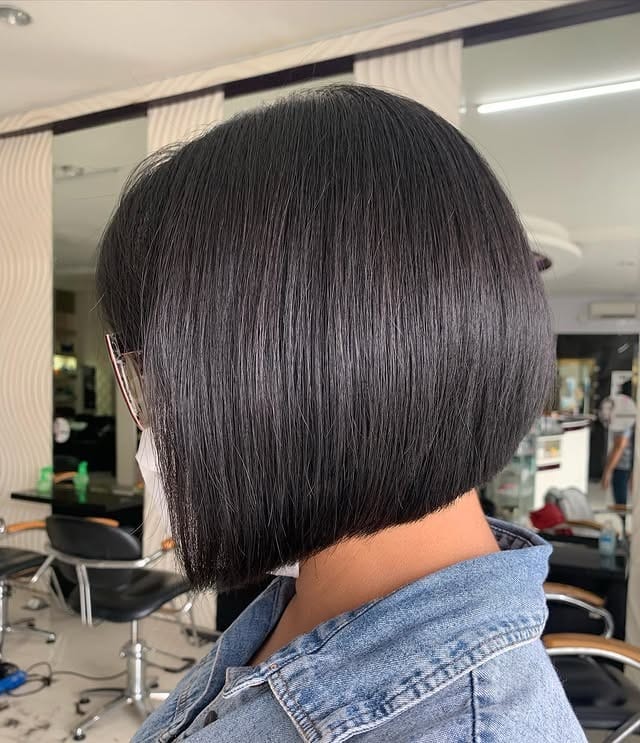 4. Jet Black Sculpted A-Line Bob - A-Line Bob Haircut