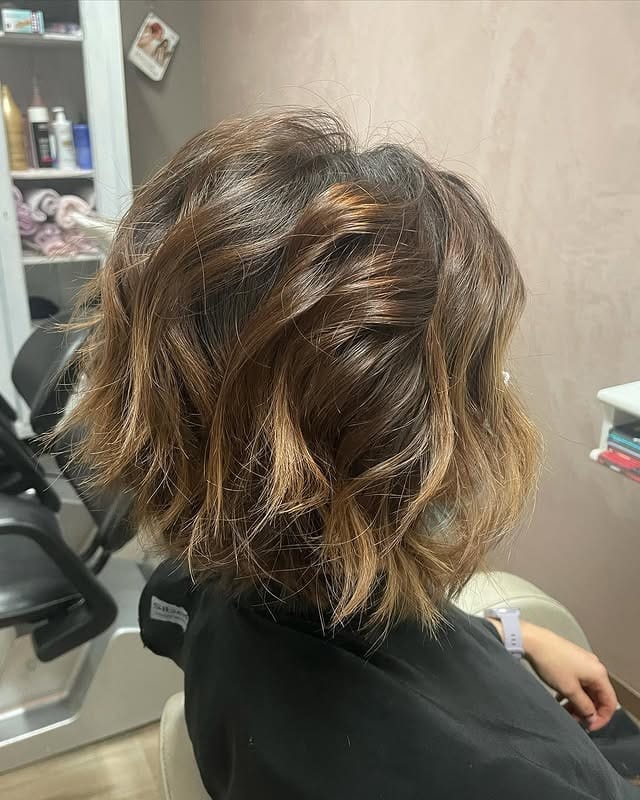 16. Textured Caramel A-Line Bob - A-Line Bob Haircut