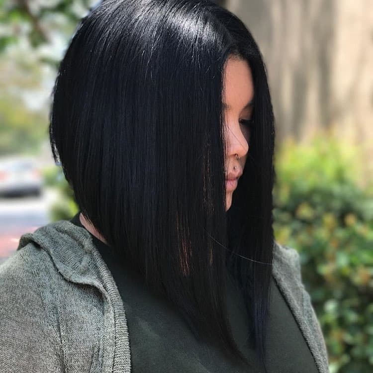 17. Jet Black Sharp A-Line Bob - A-Line Bob Haircut